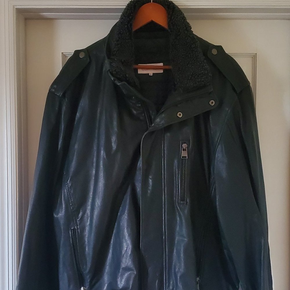 Mens Calvin Klein Leather Jacket